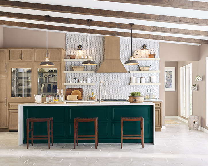 Menards Schrock Cabinets Reviews South Africa Www Resnooze Com   Transitional Kitchen With Green Island 