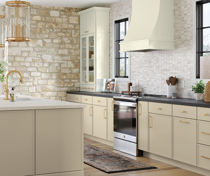 Neutral Cabinet Paint Colors in a Transitional Kitchen